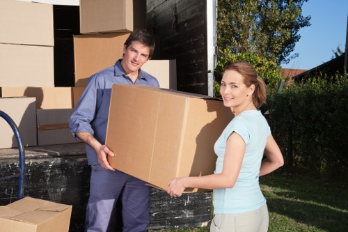 Fulham storage center with various moving trucks