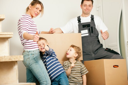 Experienced movers handling furniture