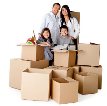 Household belongings prepared for storage during a move